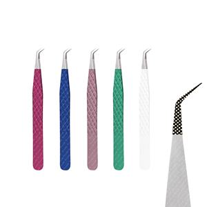 Pince à cils personnalisée à marque privée, à pointe isolante puissante en fibre, en acier inoxydable, pour extensions de cils - Product Image 4