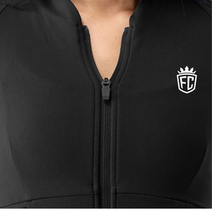 Sweat-shirt à capuche zippé pour femme, noir, manches longues, coupe ajustée, léger, pour yoga, sport et entraînement - Product Image 5