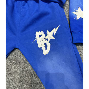 Ensemble de survêtement évasé pour hommes sérigraphié en polaire personnalisé vente en gros ensemble de survêtement évasé 2 pièces en coton uni pour hommes à vendre - Product Image 5