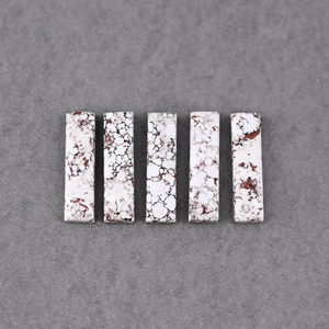 Rectángulo turquesa de caballo salvaje Natural, 6x23mm, fabricación de piedras preciosas sueltas, joyería hecha a mano de Plata de Ley 925, manitas finos - Product Image 1