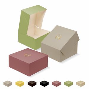 Personalised Square Cake <b>Boxes</b>-Recycled Cardboard Coloured 6-Point Glue for Gifts & Snacking - Product Image 1