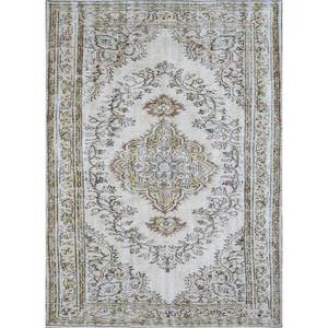 พรมขนสัตว์ถักมือสไตล์วินเทจ สีเบจและสีน้ำตาล ลายเหรียญแบบนามธรรม รูปทรงสี่เหลี่ยมผืนผ้า สำหรับบ้านและห้องนั่งเล่น พรมปูพื้นทางเดิน-Pae-362 - Product Image 1