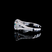 Premium-Kissenfassung mit im Labor gezüchtetem Diamantring aus 14 Karat massivem Gelbgold, glänzend poliertem Band, 1 Karat Verlobungsring, edler Schmuck.