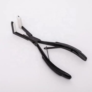 Tape in Plier For Hair Extensions Black Plasma Color Surgical Grade Stainless Steel with Custom Logo And Leather Pouch - Product Image 1