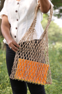 Bolsos de Yute para Mujer, Diseño 2026, Bolso Bandolera de Yute Genuino, Estilo Serpiente, Color Azul, Hecho a Mano, Personalizable - Product Image 5