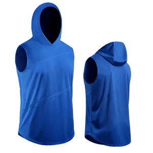 OEM personnalisable respirant sport à capuche gilet chemise basket-ball sans manches entraînement poids léger logo personnalisé et motif - Product Image 4