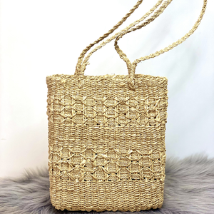 กระเป๋าผ้าทอจากหญ้าทะเลของผู้หญิงแบบคลาสสิกทำด้วยมือคุณภาพสูงเครื่องแต่งกายประจำวันทำจากผ้าฝ้ายบุผิวจากช่างฝีมือชาวเวียดนาม - Product Image 2
