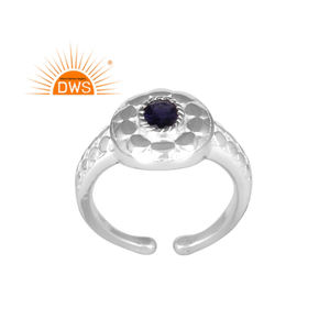 Handmade Design Fine Sterling Silver Natural Iolite Gemstone <b>Adjustable</b> <b>Ring</b> Jewelry Manufacturer - Product Image 1