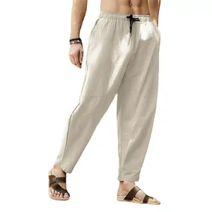 Pantalon sarouel personnalisé OEM en polyester/coton pour hommes Pantalon baggy à jambes larges Taille élastique Coupe normale Décontracté Respirant Séchage rapide Printemps - Product Image 6