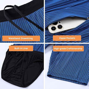 กางเกงขาสั้นผู้ชายสำหรับวิ่งออกกำลังกายกลางแจ้งกางเกงรัดรูปแบบลำลองยืดหยุ่นแห้งเร็วแบบเรียบง่ายสีพื้นสำหรับฤดูร้อน - Product Image 5