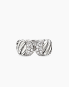 Anillo de cable esculpido para joyería de moda de mujer, joyería chapada en plata de ley 925 con anillo de diamante blanco - Product Image 2