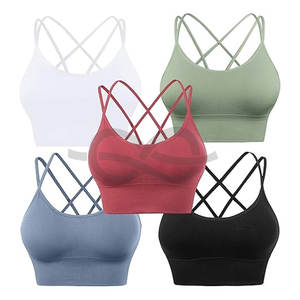 Sujetadores deportivos con espalda cruzada, sujetadores cortos con tiras acolchadas, entrenamiento de Yoga, Fitness, actividades de bajo impacto, cómodo, elegante, soporte activo - Product Image 1