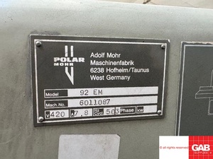 Guillotine à papier Polar 92 EM - Machine à couper le papier - En vente - Product Image 6