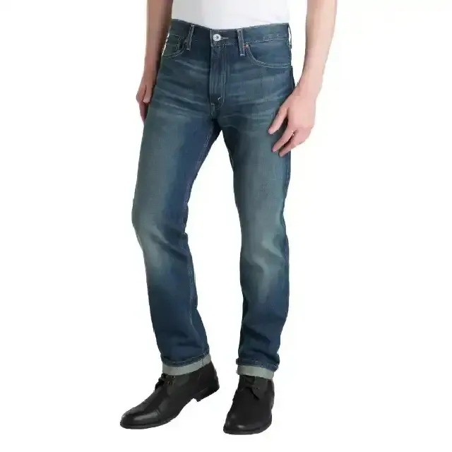 Calças jeans masculinas jeans rasgadas, calças jeans casuais azuis personalizadas de alta qualidade, novidade de qualidade Hgih