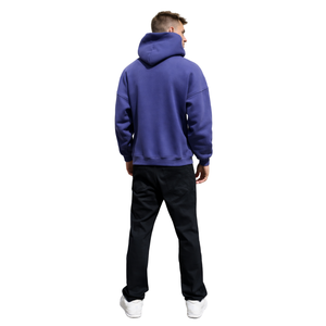 Sweat-shirt à capuche oversize pour homme, 50% coton, 50% polyester, épaules tombantes, streetwear, molleton uni teint, sweat-shirt d'hiver - Product Image 5