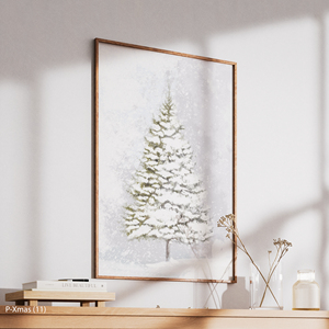 ที่เงียบสงบศิลปะบนผนังฤดูหนาวที่เต็มไปด้วยหิมะบนผืนผ้าใบพร้อมกรอบไม้พร้อมแขวน - Product Image 5