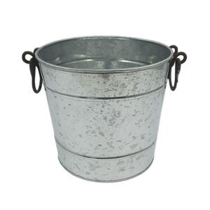 Jardinière ronde en fer galvanisé fait main finition grise pour la décoration de la maison et du jardin utilisation du sol personnalisée - Product Image 5