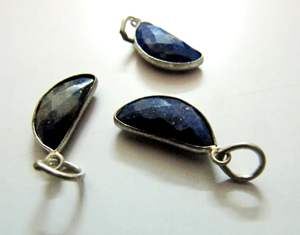 Naturel Lapis Lazuli D Forme 8x16mm Demi Lune Briolette Facettes Gemme Charme Pendentif Vendu par une pièce Choisissez la Couleur - Product Image 2