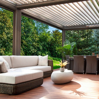 Pérgola Bioclimática Moderna Personalizada de Aluminio Impermeable con Sistema de Techo de Lamas, Marca XINJING, Modelo XJ-louver, para Exteriores