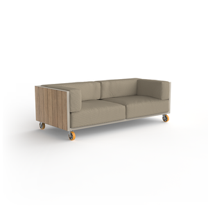 Sofá de Tres Plazas VINEYARD, Estilo Contemporáneo Minimalista, Muebles de Ratán PE para Exteriores, Patio, Terraza, Sala de Estar, Estilo Relajado - Product Image 3