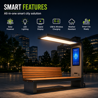 Banc solaire intelligent YUBANG pour l'extérieur - Éclairage LED sans fil et recharge USB, audio Bluetooth, étanche IP65 pour parcs et hôtels