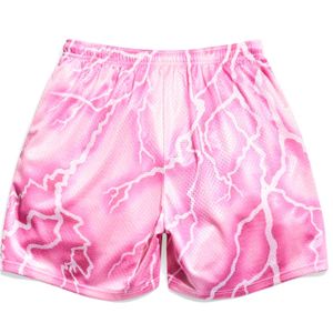 Pantalones Cortos de Baloncesto Personalizados de Malla Rosa Sólida, Ligeros, Transpirables, Antibacterianos, Anti-UV, Ropa Deportiva para Hombre, Gimnasio, Ropa Urbana - Product Image 6