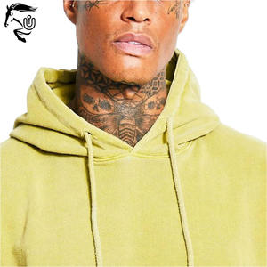 Sudadera con capucha desgastada unisex personalizada con lavado ácido 100% algodón estampado vintage sudaderas francesas en blanco para hombres - Product Image 3