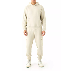 Conjunto Deportivo con Capucha para Hombre, 100% Algodón, Color Sólido, Largo, Informal, Transpirable, Sudadera y Pantalones, Estilo Otoñal - Product Image 1