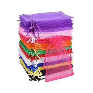 Meilleure fabrication grande classe bijoux personnalisés sacs de pochette cadeau en organza transparent - Product Image 1