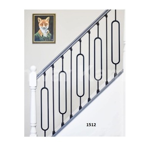 Vente chaude Fantaisie Design Mat Noir En Acier Escalier Rampe Haute Qualité Balcon Rampe Pour La Maison Hôtel Appartement Décor - Product Image 2