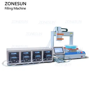 ZONESUN ZS-XYZ4A Tester per profumo a 4 teste ad alta precisione liquido chimico riempitrice per bottiglie di piccole fiale riempitrice per tubi di reagente
