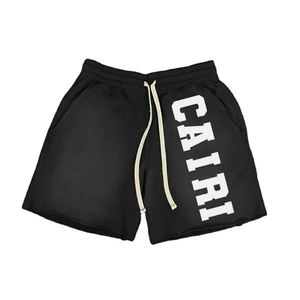 กางเกงขาสั้นผ้าฟลีซสีทึบสำหรับชายและหญิงผ้าคอตตอนสีพื้นทันสมัยปักลายสบายๆแสงแดดจางหายไป - Product Image 6