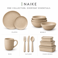 Collection de Vaisselle Moderne Bicolore en Paille de Blé pour la Restauration et l'Hôtellerie (Vente en Gros)