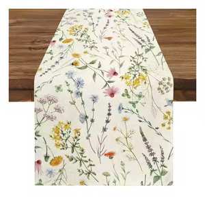 Meilleure vente 100% pur coton chemin de table nouveau Style qualité supérieure personnalisé imprimé brodé tissé techniques - Product Image 3