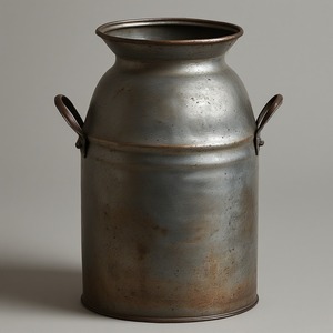 กระป๋องนมชุบสังกะสีทำด้วยมือสไตล์วินเทจที่มีรูปร่างทนทานเหมาะสำหรับบ้านห้องครัวกลางแจ้งสวนคาเฟ่พื้นที่บ้านไร่ - Product Image 1