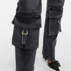 กางเกงยีนส์ขาสั้นเอวสูงสำหรับผู้หญิงกางเกงลำลองทรงหลวมขนาดใหญ่พิเศษแฟชั่นสไตล์ยุโรปออกแบบได้ตามต้องการ - Product Image 3