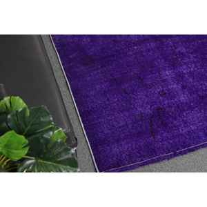 Alfombra Vintage, Alfombra Turca de 3.8x6.4 pies, Alfombra Oriental de Lana Morada - Product Image 3