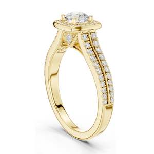 0.994 CT Round Cut Halo Lab Diamond Engagement <b>Ring</b> for Women VVS-VS EF Clarity 18KT, 14KT, 10KT Gold & 925 Silver Rose, - Product Image 5