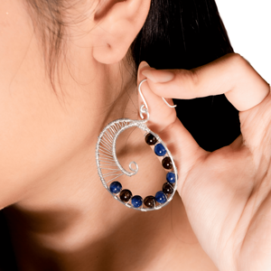 Pendientes de Luna Creciente beGems con Perla para Mujer, Joyería Romántica Hecha a Mano, Accesorio de Moda Elegante al por Mayor, Regalo - Product Image 1