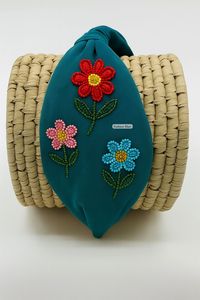 Diademas de tela bordadas y con cuentas personalizadas, citas únicas y diseños florales en 3D, diademas de moda hechas a mano de primera calidad - Product Image 3