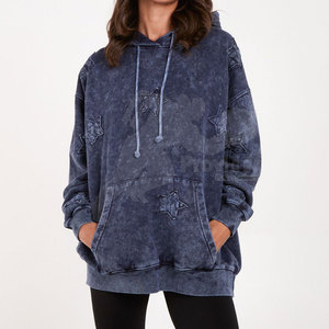 Prix de vente d'usine bon marché, sweats à capuche respirants délavés à l'acide en coton avec logo personnalisé, sweats à capuche délavés à l'acide pour femmes - Product Image 3