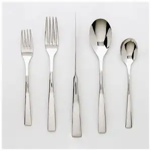 ชุดเครื่องเงินสไตล์พรีเมี่ยมสำหรับร้านอาหารชุดช้อนส้อมโลหะสแตนเลสมีเอกลักษณ์พร้อมฝาปิดช้อนใช้ซ้ำได้เป็นมิตรต่อสิ่งแวดล้อม - Product Image 1