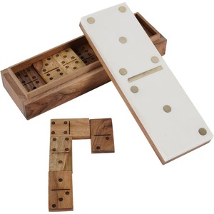 Tendencia: Piezas de dominó de hueso de camello, decoración para juegos, decoración de mesa de dominó de madera india, dominó de resina de madera para interiores, para tiendas de artículos para el hogar - Product Image 3