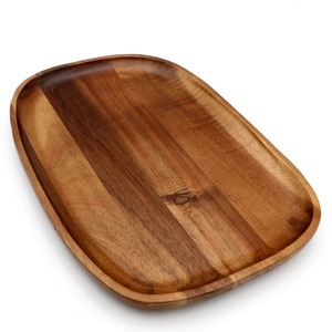 Service à vaisselle écologique, assiettes en bois, plat en bois massif de qualité supérieure - Product Image 1