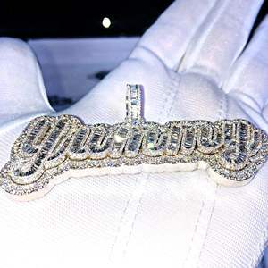 Colgante de Hip Hop Moissanite Diamond Pendant 925 Sterling High Quality Custom Iced Out Silver - Product Image 1