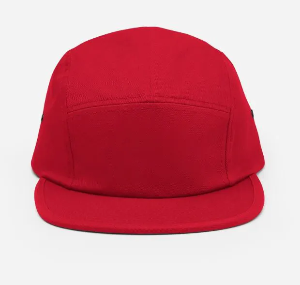 Gorra roja estilo Camping, 5 paneles, ojales de Metal bajo estructurados suaves, tela de algodón, correa de nailon, cierre de Clip, alta calidad, Injae Vina