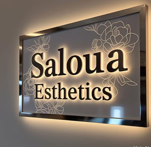 Salon Logo Business Sign Company Logo 3D Channel Letter Sign Illuminated LED Signs 3D Metal Wall Logo Signboard Letters - Product Image 2