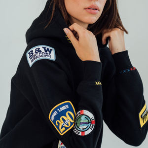 Sweat à capuche brodé avec patchs, fabricant OEM, sweat à capuche streetwear haut de gamme avec patchs brodés personnalisés disponibles pour la marque privée - Product Image 3