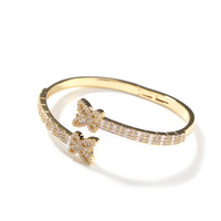 Brazalete de Mariposa con Incrustaciones de Circonitas, Brazalete con Micropavé, Chapado en Oro de 18K de Alta Calidad, Joyería de Moda para Hombre y Mujer