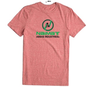 T-shirts à col rond surdimensionnés pour hommes, en coton 100%, de couleur rouge chiné, avec logo personnalisé imprimé, élégants et confortables - Product Image 1